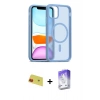 MARSİLYAN™- iPhone 11 Kılıf Siluet Minimal Prime - Siyah Bilvis 5in1 3D Magic Cam Ekran Koruyucu + Rainbow Kamera Lens Koruma Cam - KI