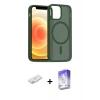 MARSİLYAN™- iPhone 11 Kılıf Siluet Minimal Prime - Siyah Bilvis 5in1 3D Magic Cam Ekran Koruyucu + Renkli Kamera Lens Koruma Cam - TU