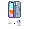 MARSİLYAN™- iPhone 11 Kılıf Siluet Minimal Prime - Siyah Bilvis 5in1 3D Magic Cam Ekran Koruyucu + Renkli Kamera Lens Koruma Cam - TU