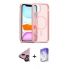 MARSİLYAN™- iPhone 11 Kılıf Siluet Minimal Prime - Siyah Bilvis 5in1 3D Magic Cam Ekran Koruyucu + Siyah Raze Metal Kamera Lens