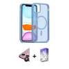 MARSİLYAN™- iPhone 11 Kılıf Siluet Minimal Prime - Siyah Bilvis 5in1 3D Magic Cam Ekran Koruyucu + Siyah Raze Metal Kamera Lens