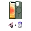 MARSİLYAN™- iPhone 11 Kılıf Siluet Minimal Prime - Siyah Bilvis 5in1 3D Magic Cam Ekran Koruyucu + Siyah Raze Metal Kamera Lens
