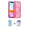 MARSİLYAN™- iPhone 11 Kılıf Siluet Minimal Prime - Siyah Bilvis 5in1 3D Magic Cam Ekran Koruyucu + Neon Fosforlu Kamera Lens - TU