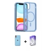 MARSİLYAN™- iPhone 11 Kılıf Siluet Minimal Prime - Siyah Bilvis 5in1 3D Magic Cam Ekran Koruyucu + Neon Fosforlu Kamera Lens - TU