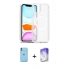 MARSİLYAN™- iPhone 11 Kılıf Siluet Minimal Prime - Siyah Bilvis 5in1 3D Magic Cam Ekran Koruyucu + Neon Fosforlu Kamera Lens - TU