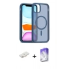 MARSİLYAN™- iPhone 11 Kılıf Siluet Minimal Prime - Siyah Bilvis 5in1 3D Magic Cam Ekran Koruyucu + Renkli Kamera Lens Koruma Cam - YL