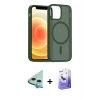 MARSİLYAN™- iPhone 11 Kılıf Siluet Minimal Prime - Siyah Bilvis 5in1 5D Magic Hayalet Cam Ekran Koruyucu + Raze Metal Kamera Lens - MI