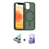 MARSİLYAN™- iPhone 11 Kılıf Siluet Minimal Prime - Siyah Bilvis 5in1 5D Magic Hayalet Cam Ekran Koruyucu + Raze Metal Kamera Lens - KI