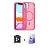 MARSİLYAN™- iPhone 11 Kılıf Siluet Minimal Prime - Siyah Bilvis 5in1 5D Magic Hayalet Cam Ekran Koruyucu + PVD Metal Kamera Lens - MI