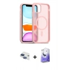 MARSİLYAN™- iPhone 11 Kılıf Siluet Minimal Prime - Siyah Bilvis 5in1 5D Magic Hayalet Cam Ekran Koruyucu + Pers Alüminyum Kamera Lens - LT
