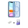 MARSİLYAN™- iPhone 11 Kılıf Siluet Minimal Prime - Siyah Bilvis 5in1 5D Magic Hayalet Cam Ekran Koruyucu + Sarı Renkli Kamera Lens Koruma Cam