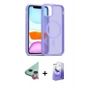 MARSİLYAN™- iPhone 11 Kılıf Siluet Minimal Prime - Siyah Bilvis 5in1 5D Magic Hayalet Cam Ekran Koruyucu + Raze Metal Kamera Lens - KI