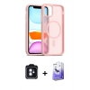 MARSİLYAN™- iPhone 11 Kılıf Siluet Minimal Prime - Siyah Bilvis 5in1 5D Magic Hayalet Cam Ekran Koruyucu + PVD Metal Kamera Lens - MI