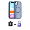 MARSİLYAN™- iPhone 11 Kılıf Siluet Minimal Prime - Siyah Bilvis 5in1 5D Magic Hayalet Cam Ekran Koruyucu + PVD Metal Kamera Lens - MI