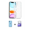 MARSİLYAN™- iPhone 11 Kılıf Siluet Minimal Prime - Siyah Bilvis 5in1 5D Magic Hayalet Cam Ekran Koruyucu + Neon Fosforlu Kamera Lens - MI