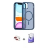 MARSİLYAN™- iPhone 11 Kılıf Siluet Minimal Prime - Siyah Bilvis 5in1 5D Magic Hayalet Cam Ekran Koruyucu + Pers Alüminyum Kamera Lens - KI