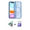 MARSİLYAN™- iPhone 11 Kılıf Siluet Minimal Prime - Siyah Bilvis 5in1 5D Magic Hayalet Cam Ekran Koruyucu + Raze Metal Kamera Lens - KI