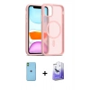 MARSİLYAN™- iPhone 11 Kılıf Siluet Minimal Prime - Siyah Bilvis 5in1 5D Magic Hayalet Cam Ekran Koruyucu + Neon Fosforlu Kamera Lens - YL