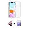 MARSİLYAN™- iPhone 11 Kılıf Siluet Minimal Prime - Siyah Bilvis 5in1 5D Magic Hayalet Cam Ekran Koruyucu + Siyah Raze Metal Kamera Lens