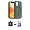 MARSİLYAN™- iPhone 11 Kılıf Siluet Minimal Prime - Siyah Bilvis 5in1 5D Magic Hayalet Cam Ekran Koruyucu + PVD Metal Kamera Lens - MI