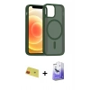 MARSİLYAN™- iPhone 11 Kılıf Siluet Minimal Prime - Siyah Bilvis 5in1 5D Magic Hayalet Cam Ekran Koruyucu + Rainbow Kamera Lens Koruma Cam - KI