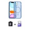MARSİLYAN™- iPhone 11 Kılıf Siluet Minimal Prime - Siyah Bilvis 5in1 5D Magic Hayalet Cam Ekran Koruyucu + PVD Metal Kamera Lens - MI
