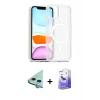 MARSİLYAN™- iPhone 11 Kılıf Siluet Minimal Prime - Siyah Bilvis 5in1 5D Magic Hayalet Cam Ekran Koruyucu + Raze Metal Kamera Lens - MI