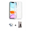 MARSİLYAN™- iPhone 11 Kılıf Siluet Minimal Prime - Siyah Bilvis Hayalet Cam Ekran Koruyucu + Pers Alüminyum Kamera Lens - GI