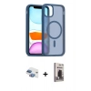 MARSİLYAN™- iPhone 11 Kılıf Siluet Minimal Prime - Siyah Bilvis Hayalet Cam Ekran Koruyucu + Pers Alüminyum Kamera Lens - GI