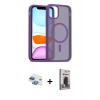 MARSİLYAN™- iPhone 11 Kılıf Siluet Minimal Prime - Siyah Bilvis Hayalet Cam Ekran Koruyucu + Pers Alüminyum Kamera Lens - GI