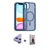 MARSİLYAN™- iPhone 11 Kılıf Siluet Minimal Prime - Siyah Bilvis Hayalet Cam Ekran Koruyucu + Raze Metal Kamera Lens - MR