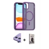 MARSİLYAN™- iPhone 11 Kılıf Siluet Minimal Prime - Siyah Bilvis Hayalet Cam Ekran Koruyucu + Raze Metal Kamera Lens - MR