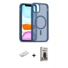MARSİLYAN™- iPhone 11 Kılıf Siluet Minimal Prime - Siyah Bilvis Hayalet Cam Ekran Koruyucu + Renkli Kamera Lens Koruma Cam - PE