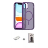 MARSİLYAN™- iPhone 11 Kılıf Siluet Minimal Prime - Siyah Bilvis Hayalet Cam Ekran Koruyucu + Renkli Kamera Lens Koruma Cam - PE