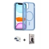 MARSİLYAN™- iPhone 11 Kılıf Siluet Minimal Prime - Siyah Bilvis Hayalet Cam Ekran Koruyucu + Pers Alüminyum Kamera Lens - LT