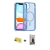 MARSİLYAN™- iPhone 11 Kılıf Siluet Minimal Prime - Siyah Bilvis Hayalet Cam Ekran Koruyucu + Rainbow Kamera Lens Koruma Cam - KI