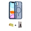 MARSİLYAN™- iPhone 11 Kılıf Siluet Minimal Prime - Siyah Bilvis Hayalet Cam Ekran Koruyucu + Rainbow Kamera Lens Koruma Cam - KI