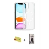 MARSİLYAN™- iPhone 11 Kılıf Siluet Minimal Prime - Siyah Bilvis Hayalet Cam Ekran Koruyucu + Rainbow Kamera Lens Koruma Cam - KI