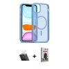 MARSİLYAN™- iPhone 11 Kılıf Siluet Minimal Prime - Siyah Bilvis Hayalet Cam Ekran Koruyucu + Şeffaf Kamera Lens Koruma Cam