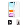 MARSİLYAN™- iPhone 11 Kılıf Siluet Minimal Prime - Siyah Bilvis Hayalet Cam Ekran Koruyucu + PVD Metal Kamera Lens - TU