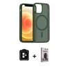 MARSİLYAN™- iPhone 11 Kılıf Siluet Minimal Prime - Siyah Bilvis Hayalet Cam Ekran Koruyucu + PVD Metal Kamera Lens - TU