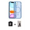 MARSİLYAN™- iPhone 11 Kılıf Siluet Minimal Prime - Siyah Bilvis Hayalet Cam Ekran Koruyucu + PVD Metal Kamera Lens - TU
