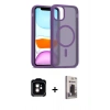 MARSİLYAN™- iPhone 11 Kılıf Siluet Minimal Prime - Siyah Bilvis Hayalet Cam Ekran Koruyucu + PVD Metal Kamera Lens - TU