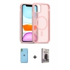 MARSİLYAN™- iPhone 11 Kılıf Siluet Minimal Prime - Siyah Bilvis Hayalet Cam Ekran Koruyucu + Neon Fosforlu Kamera Lens - YL