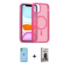 MARSİLYAN™- iPhone 11 Kılıf Siluet Minimal Prime - Siyah Bilvis Hayalet Cam Ekran Koruyucu + Neon Fosforlu Kamera Lens - YL
