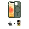 MARSİLYAN™- iPhone 11 Kılıf Siluet Minimal Prime - Siyah Buffer Cam Ekran Koruyucu + Kamera Lens Koruma Cam - SF