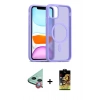 MARSİLYAN™- iPhone 11 Kılıf Siluet Minimal Prime - Siyah Buffer Cam Ekran Koruyucu + Raze Metal Kamera Lens - KI