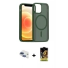 MARSİLYAN™- iPhone 11 Kılıf Siluet Minimal Prime - Siyah Buffer Cam Ekran Koruyucu + Lacivert Pers Alüminyum Kamera Lens