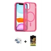 MARSİLYAN™- iPhone 11 Kılıf Siluet Minimal Prime - Siyah Buffer Cam Ekran Koruyucu + Pers Alüminyum Kamera Lens - GI