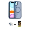 MARSİLYAN™- iPhone 11 Kılıf Siluet Minimal Prime - Siyah Buffer Cam Ekran Koruyucu + Pers Alüminyum Kamera Lens - GI